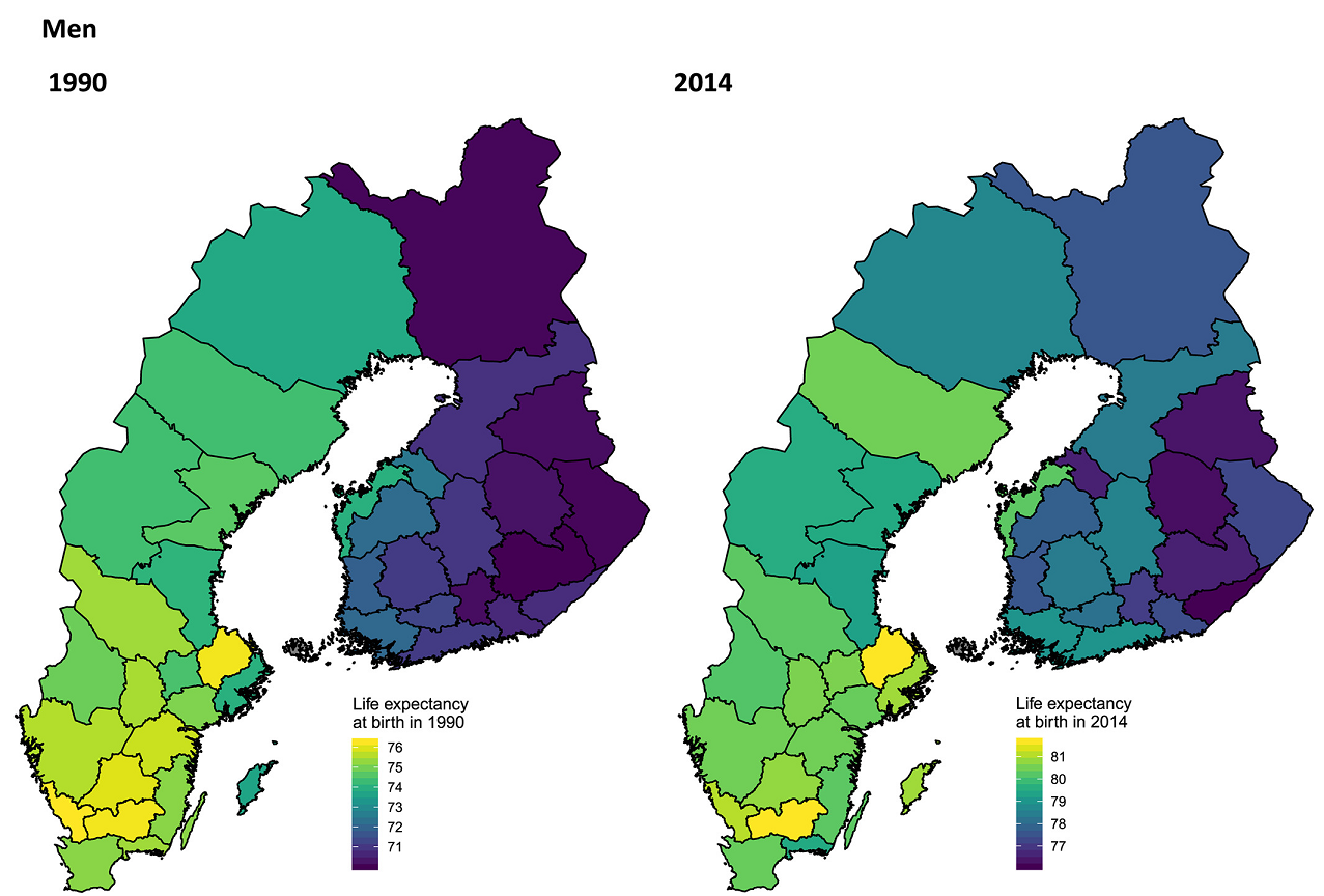 Persistent regional inequalities in mortality in Finland and Sweden