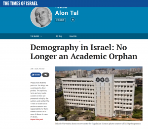 Demography in Israel: No Longer an Academic Orphan